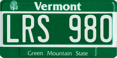VT license plate LRS980