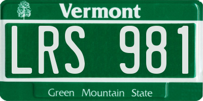 VT license plate LRS981