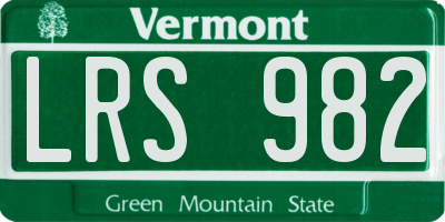 VT license plate LRS982