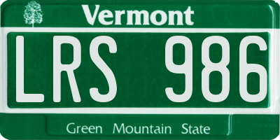 VT license plate LRS986
