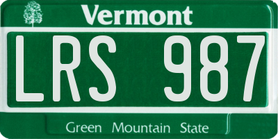 VT license plate LRS987
