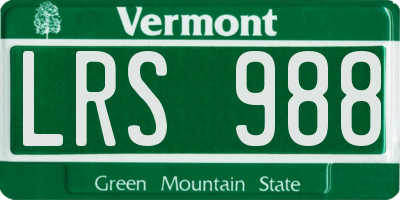 VT license plate LRS988