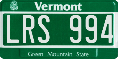 VT license plate LRS994