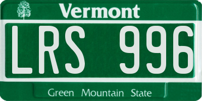 VT license plate LRS996