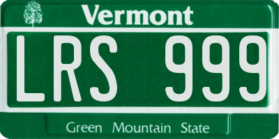 VT license plate LRS999