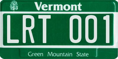 VT license plate LRT001