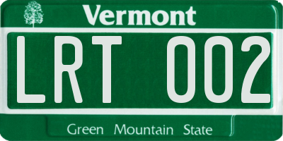 VT license plate LRT002