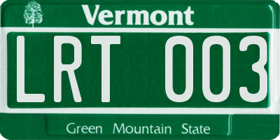 VT license plate LRT003