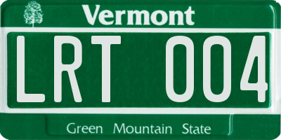 VT license plate LRT004