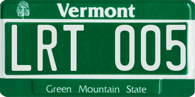 VT license plate LRT005