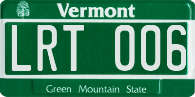 VT license plate LRT006