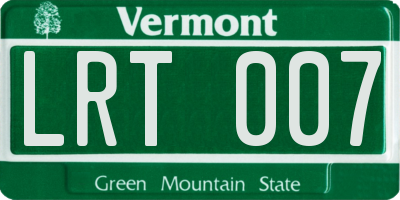 VT license plate LRT007