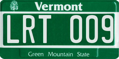 VT license plate LRT009