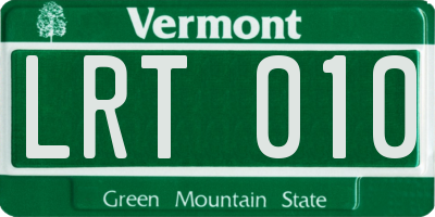 VT license plate LRT010