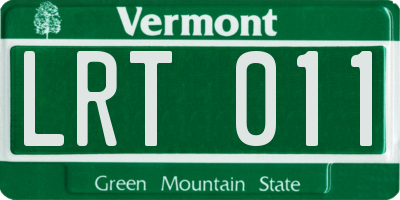 VT license plate LRT011