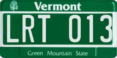 VT license plate LRT013