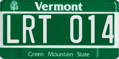 VT license plate LRT014