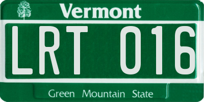 VT license plate LRT016