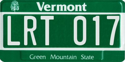 VT license plate LRT017
