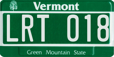 VT license plate LRT018