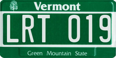 VT license plate LRT019
