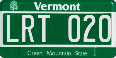 VT license plate LRT020