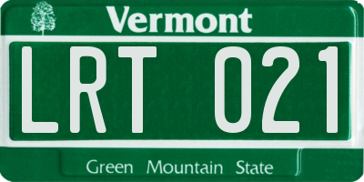 VT license plate LRT021