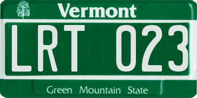 VT license plate LRT023