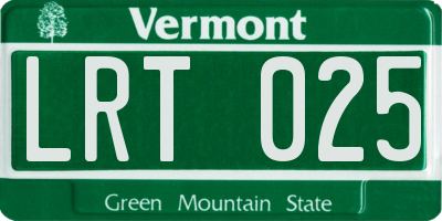 VT license plate LRT025