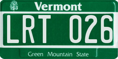 VT license plate LRT026