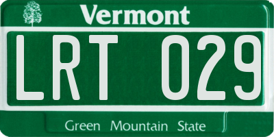 VT license plate LRT029