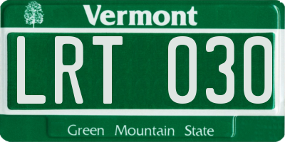 VT license plate LRT030
