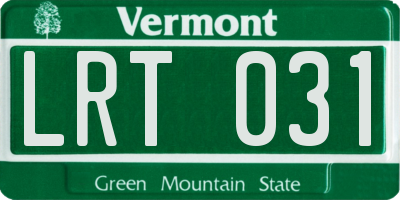 VT license plate LRT031