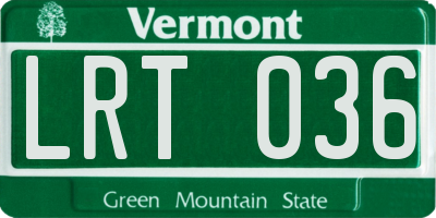 VT license plate LRT036