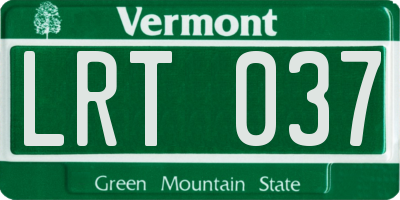 VT license plate LRT037