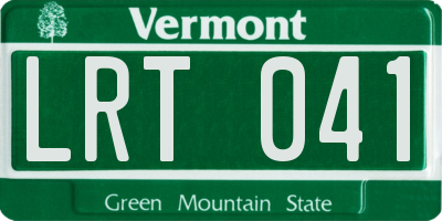 VT license plate LRT041