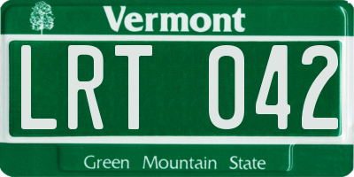 VT license plate LRT042