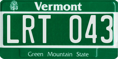 VT license plate LRT043