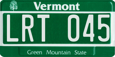 VT license plate LRT045