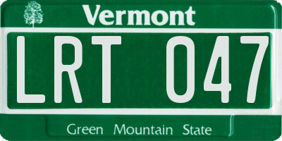 VT license plate LRT047