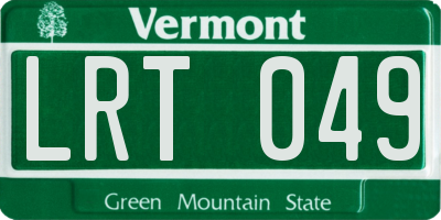 VT license plate LRT049