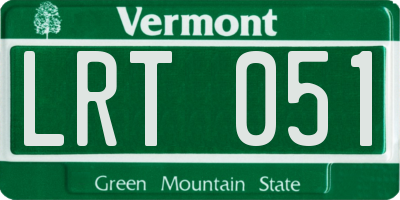 VT license plate LRT051