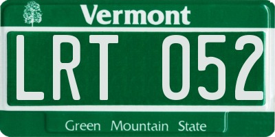 VT license plate LRT052