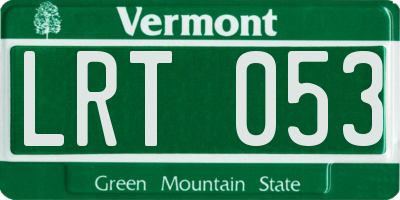 VT license plate LRT053