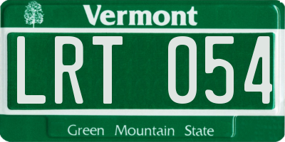 VT license plate LRT054