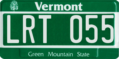 VT license plate LRT055