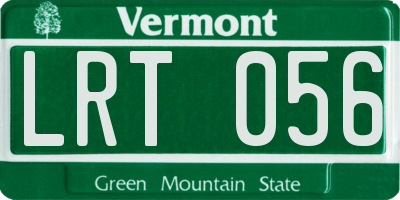 VT license plate LRT056