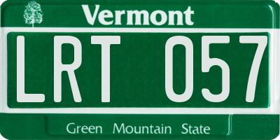 VT license plate LRT057