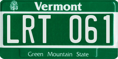 VT license plate LRT061