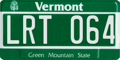 VT license plate LRT064